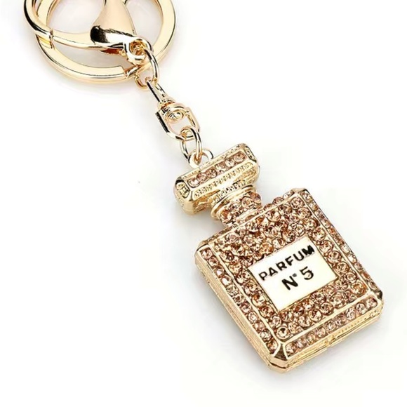 BAG CHARM Perfume Clear Crystal Rhinestones - Picture 5 of 7